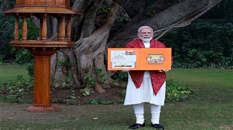 Pm Modi Releases Stamps Shri Ram Janmbhoomi Mandir Pran Pratishtha