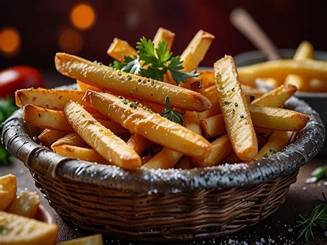 Crispy Golden French Fries Premium Ai Generated Image