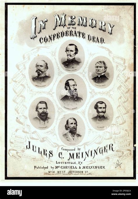 In Memory Of The Confederate Dead 1866 Illustrated Civil War Sheet