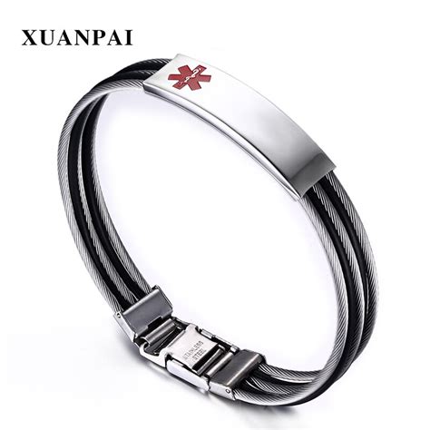 Xuanpai Mm Id De Alerta M Dica Pulsera Color Plata Para Los