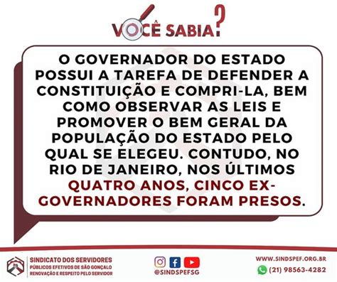 Você Sabia Quais as atribuições de um Governador SINDSPEF SG