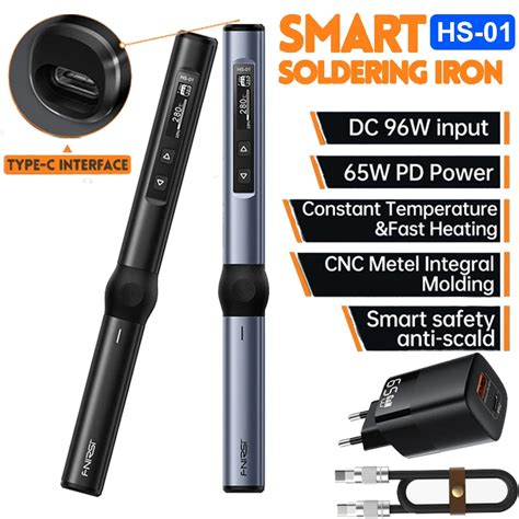 FNIRSI HS 01 Smart Electric Soldering Iron PD 65W Adjustable Constant