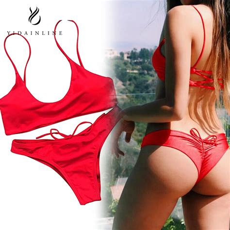 Aliexpress Buy Women S Sexy Bikini Push Up Wrinkle Brazilian