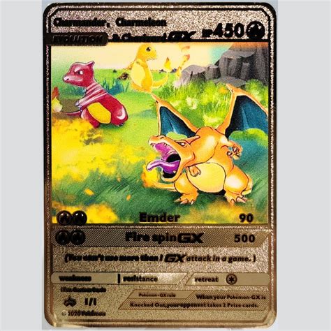 Charmander Charmeleon Charizard Gx Full Art Gold Metal Card Lupon Gov Ph