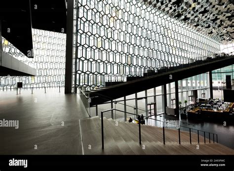 Geodesic Interior Of Harpa Concert Hall And Conference Centre A Modern