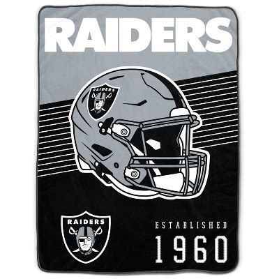 Nfl Las Vegas Raiders Helmet Stripes Flannel Fleece Blanket : Target