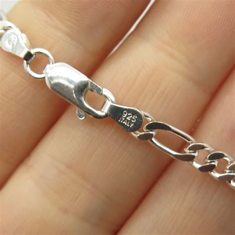 Sterling Silver Italy Figaro Chain Necklace Ebay