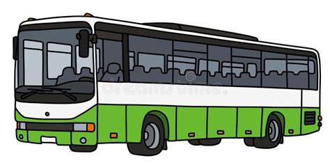 The Light Green and White Bus Stock Vector - Illustration of motor ...