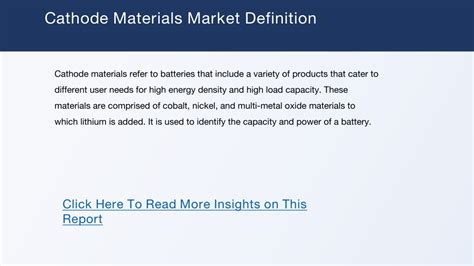 PPT Cathode Materials Market By Industry Trends Leading Players