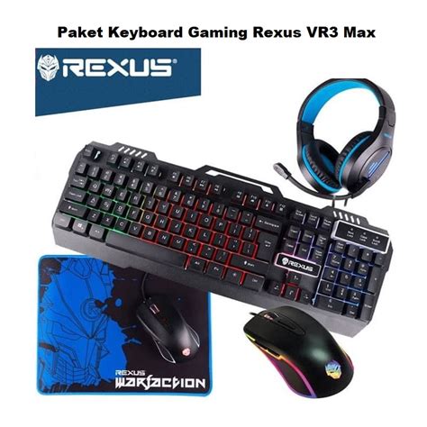 Paket Keyboard Gaming Rexus Vr Max Terabit Komputer