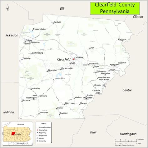 Map of Clearfield County, Pennsylvania - Where is Located, Cities ...