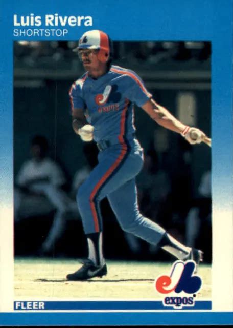 1987 CARTE DE baseball Fleer Montréal Expos 330 recrue Luis Rivera EUR