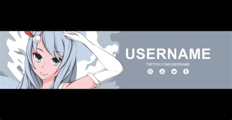 Premium Vector | Anime twitch banner design template