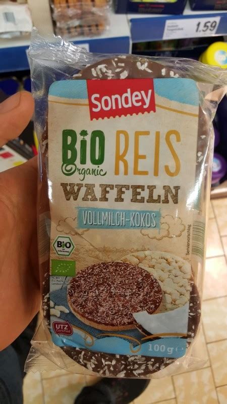 Sondey Lidl Bio Organic Reis Waffeln Vollmilch Kokos