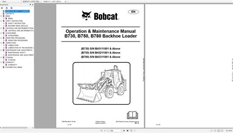 Bobcat Loader Backhoe B B B Operation Maintenance Manuals