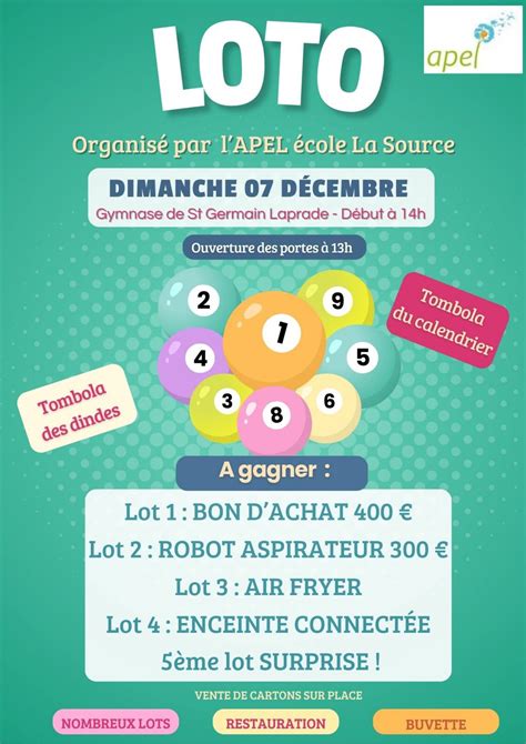 Loto apel La Source : Loto a Saint Germain Laprade