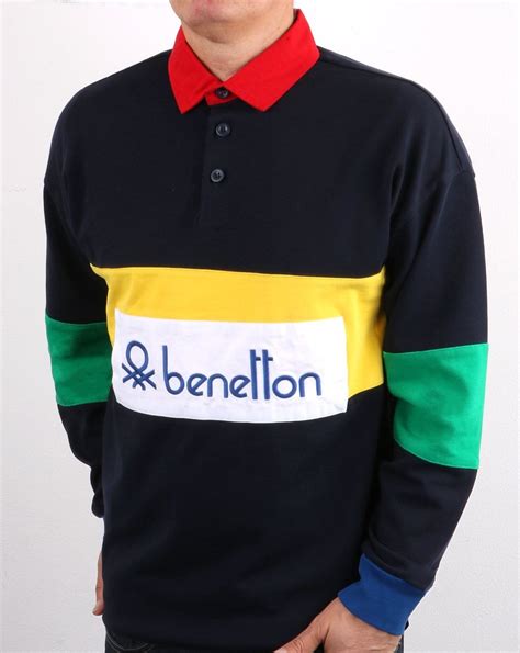 Benetton Rugby Shirt Navy 80s Casual Classics