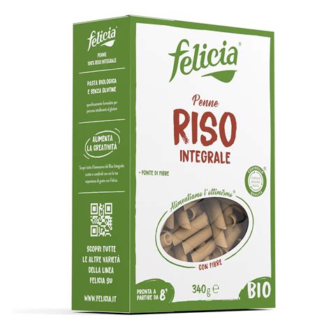 Penne Rigate Senza Glutine Di Riso Integrale 340g Pasta Felicia