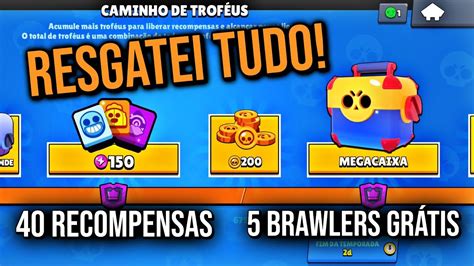 Resgatando Todas As Recompensas Do Caminho De TrofÉus No Brawl Stars