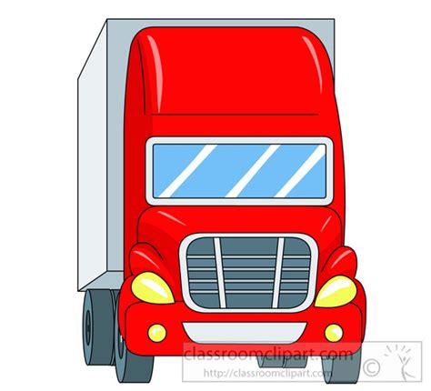 Truck Clipart- semi-trailer-truck-red-front-clipart-4114 - Classroom ...