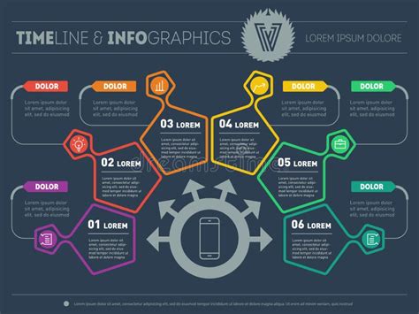 Businessplan Met Zes Stappen Infographic Met Ontwerpelementen Vector Illustratie Illustration