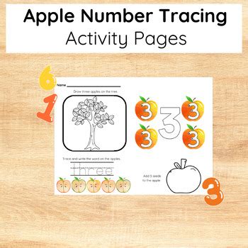 Fall Apple Number Tracing Math Center No Prep By A Is For Angela