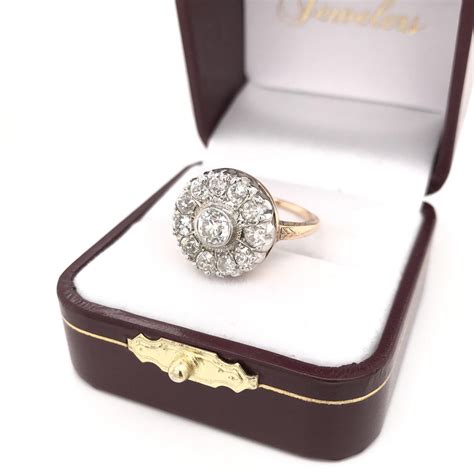 Antique Two-Toned Diamond Cluster Ring For Sale at 1stDibs | two toned