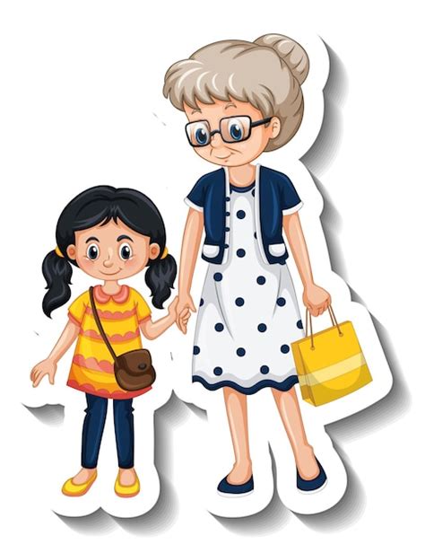 Grandmother And Granddaughter Vectors And Illustrations For Free Download