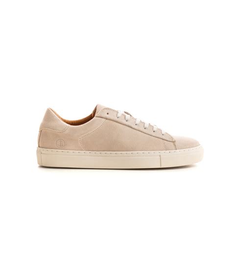 Baskets Basses En Cuir Nubuck Beige Pour Homme Marque De Qualit