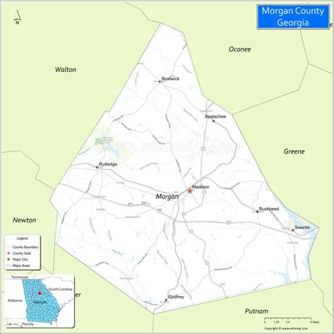 Map Of Morgan County Georgia Where Is Located Cities Population