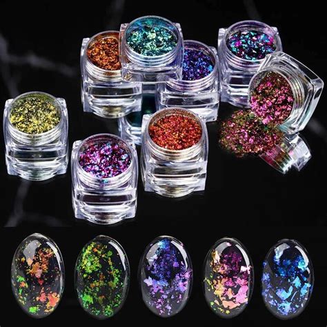 1box Chameleon Flakes Irregular Foil Resin Filling Glitter Powder Diy