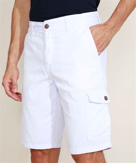 Bermuda Cargo Branca Masculina