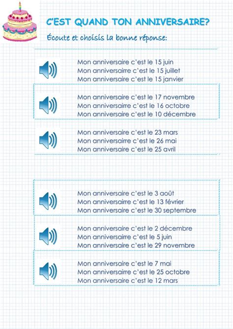 When Is Your Birthday Worksheet