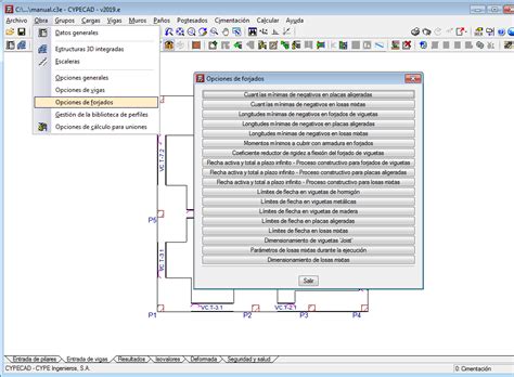 Cypecad Datos Generales Y Opciones De C Lculo Y Generales