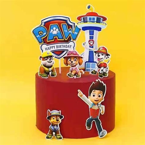 Ins Paw Patrol Theme Paw Patrol Set Paper Card Cake Topper Baking Props