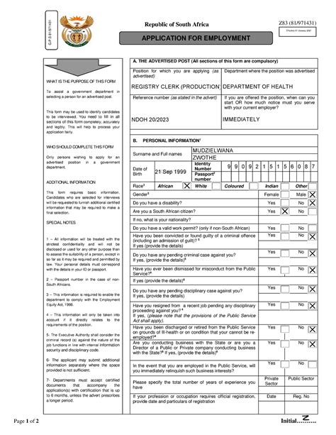 Z83 Government Forms 5