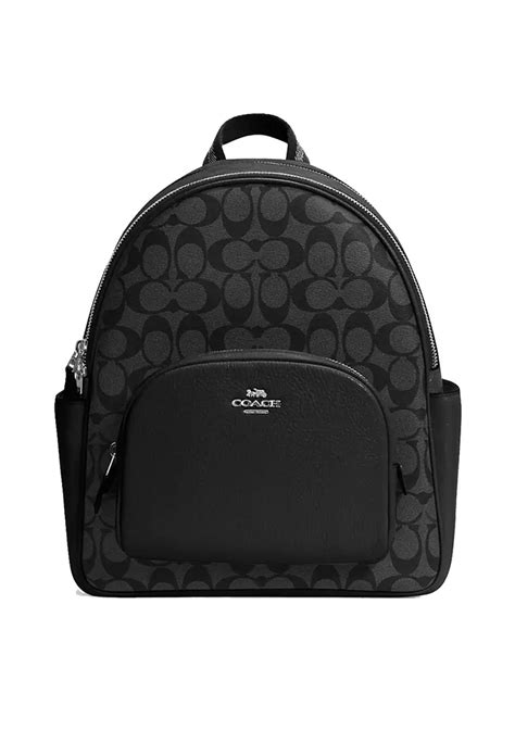 Coach Coach Court Backpack In Signature Canvas Graphite Black 5671 2023 Buy Coach Online