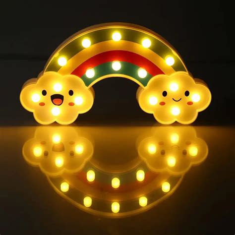 Children Toy Small T Batteries Powered Baby Bedside Led Lamp Rainbow