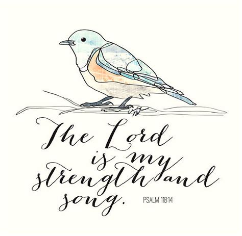 The Lord Is My Strength and Song Tattoo Design