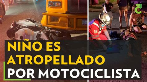 Niño es atropellado por motociclista