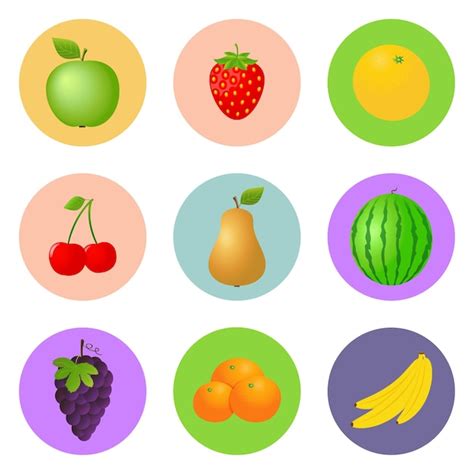 Premium Vector Fruits And Berries Stickers