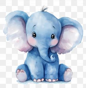 blue elephant cute blue baby elephant cartoon png