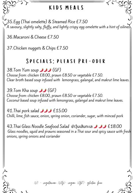 Menu - Thai & Caribbean Food in Kettering | Border-Clash