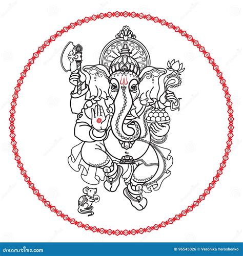 Ganesha De La Piedra Estilo Tribal Dibujado Mano Vector Ilustraci N Del