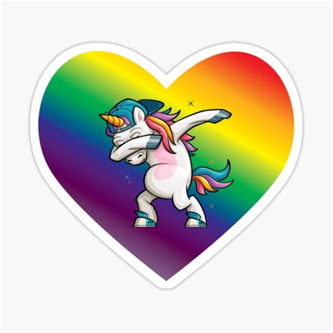 Unicorn Rainbow Heart Sticker For Sale By Sweetielola Redbubble