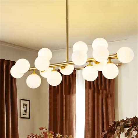 Rrtyo Lane Light Mid Century Modern Gold Linear Chandelier For