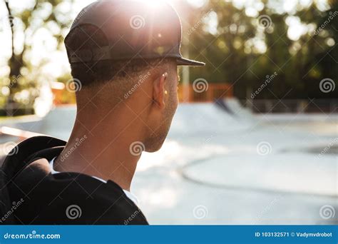 Close Up Of A Young African Man In Cap Stock Image Image Of Looking