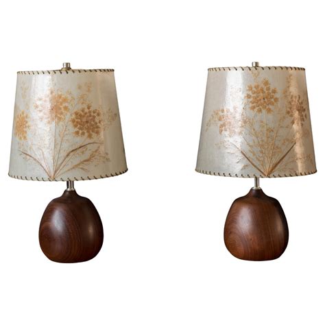 Fine Sculptural Mid Century Carved Teak Table Lamps At Stdibs Mid