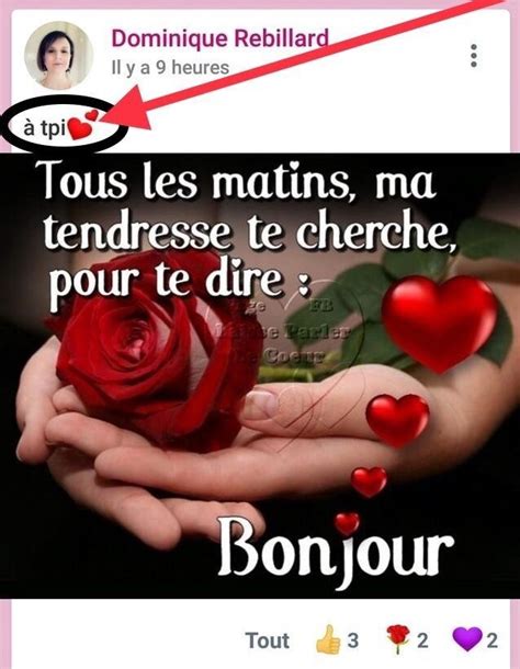 Pingl Par Claire Sur Fantaisies Message Bonjour Mon Amour Sms