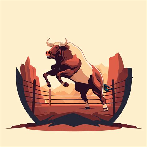 Bull Riding Cowboy 18973768 Vector Art at Vecteezy